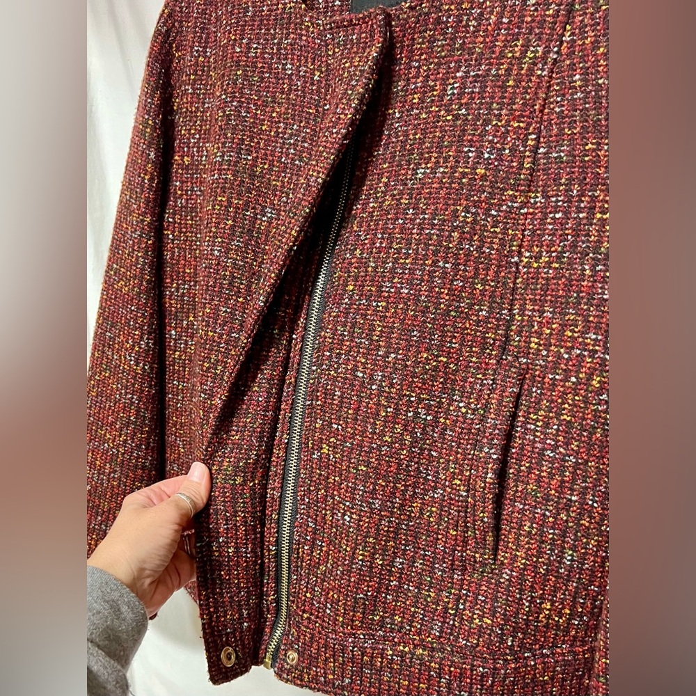 Liverpool Los Angeles Collarless Zip Up Tweed Jacket Office Casual Colorful Chic - Picture 8 of 16
